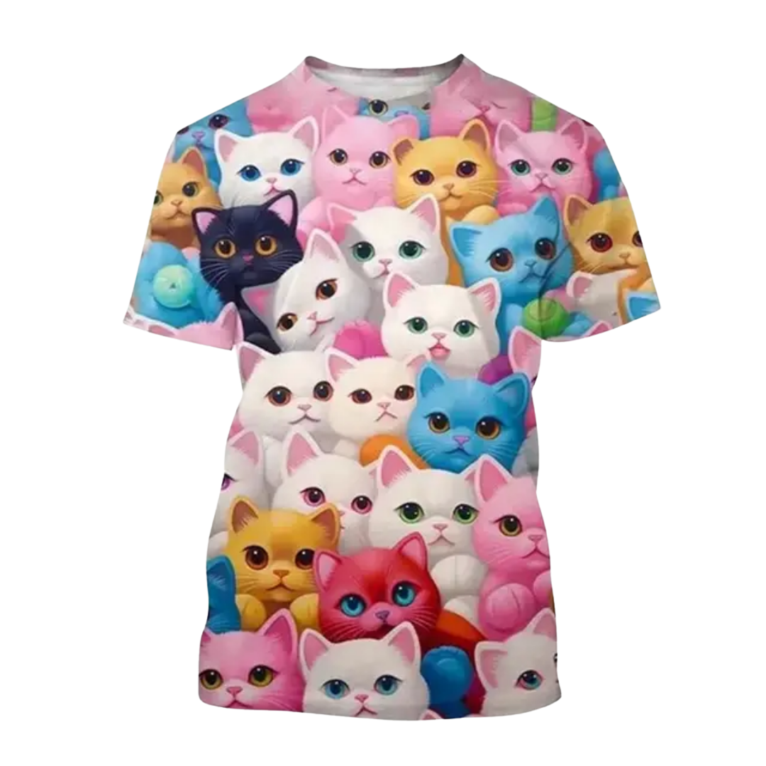 funny, 3D printed shirt, cat, cute