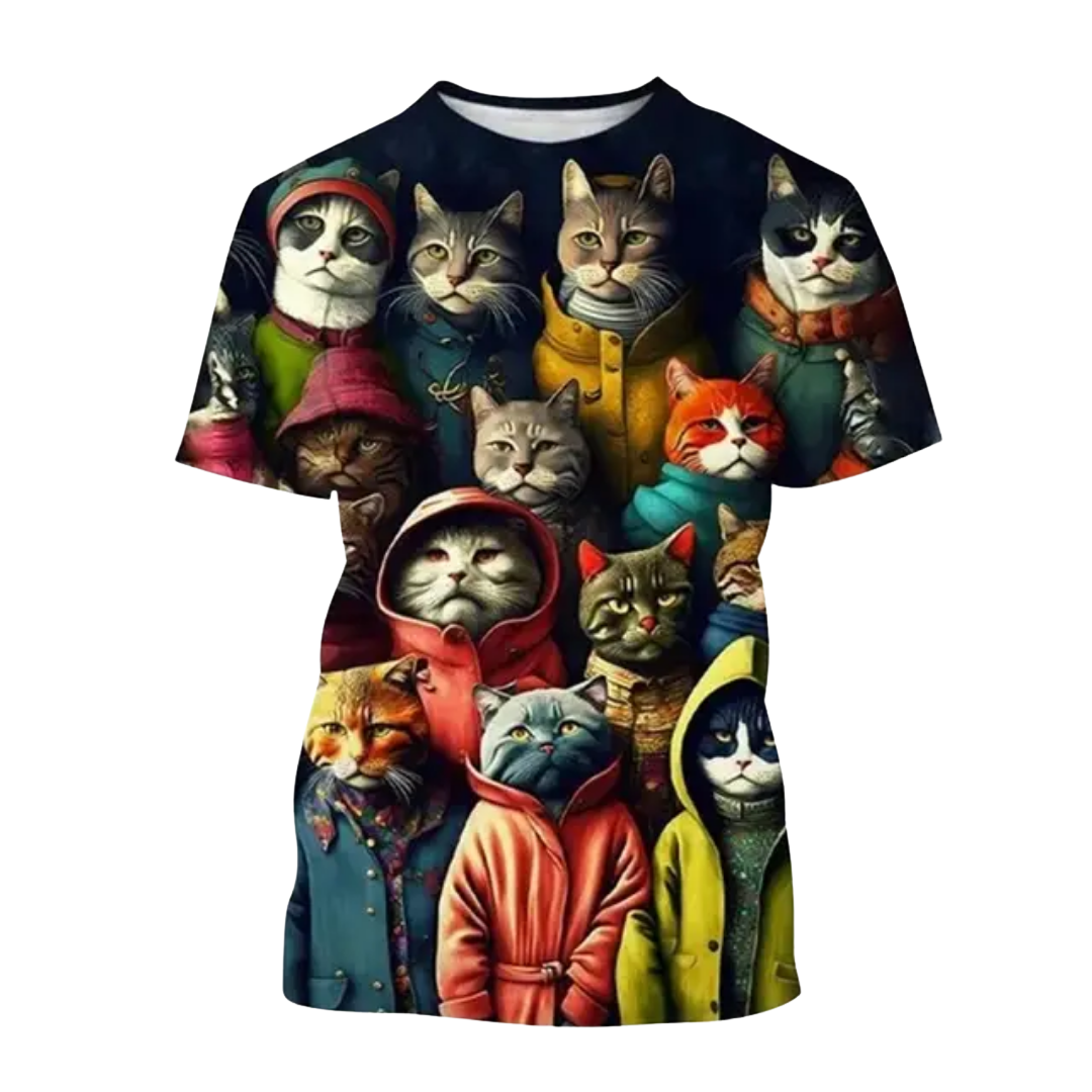 funny, 3D printed shirt, cat, cute